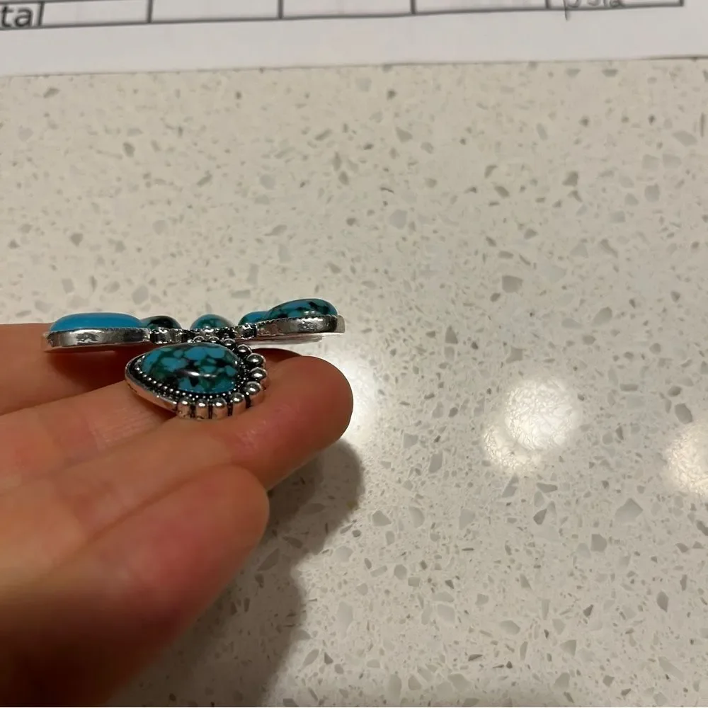 Vintage Bohemian Style Faux Turquoise Open‎ Ring